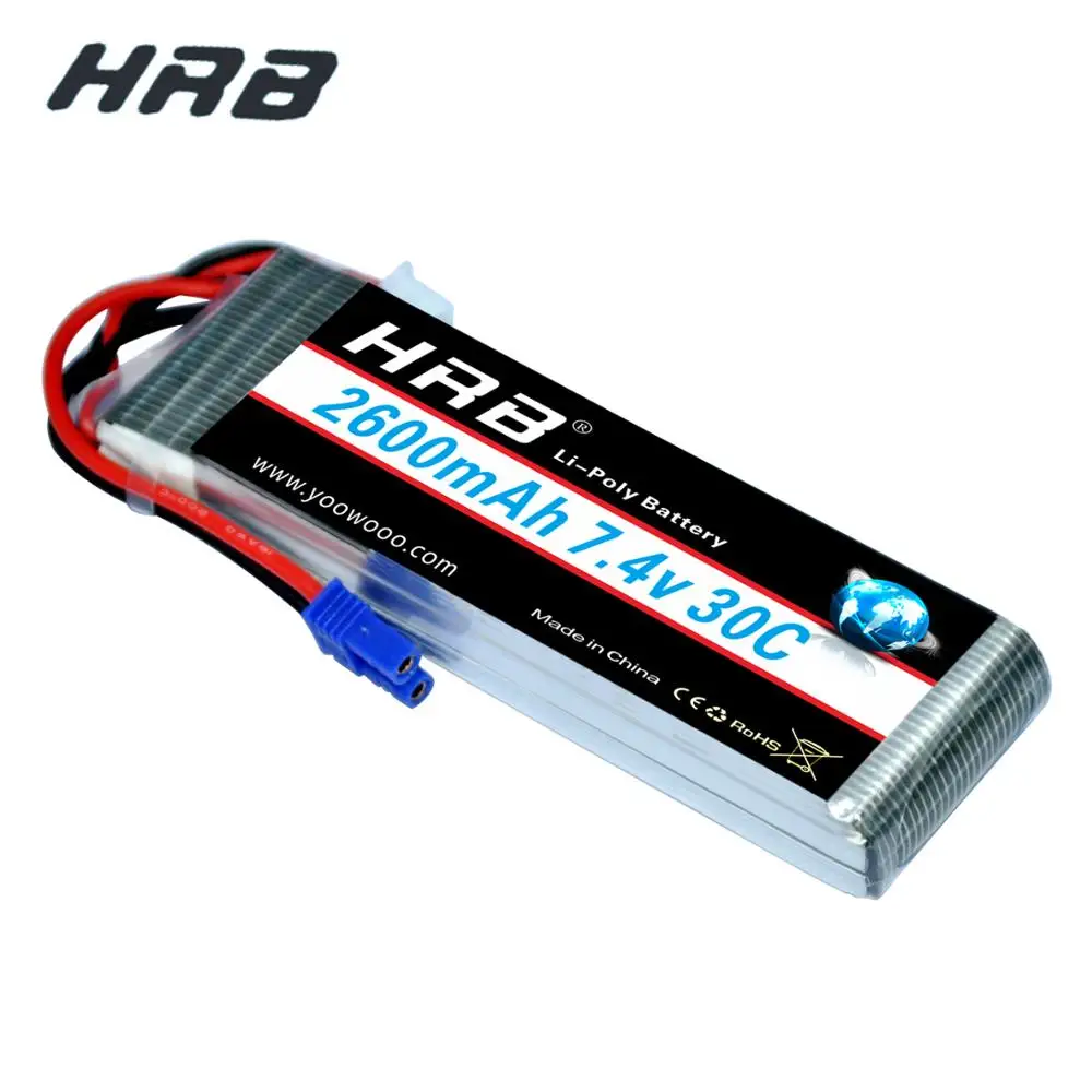 Фото 1 шт. LiPo аккумулятор HRB RC 2S 3S 4S 5S 6S 1300мАч 1500мАч 1800мАч 2200мАч 2600мАч с разъемом T-Dean для квадрокоптеров, вертолетов, самолетов №1