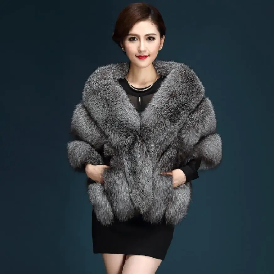 2022 Winter Leather Grass Fox Fur Mink Rabbit Poncho Cape Bridal Wedding Dress Shawl Women Vest Coat luxury party mom tops