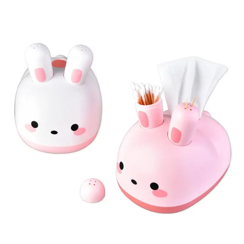 

Креативная мультяшная бумажная коробка 19 × 17,4 × 14,5 см, коробка для хранения из розовой и белой бумаги, рабочий стол, кролик, рулон бумаги коробка для хранения в доме Hips