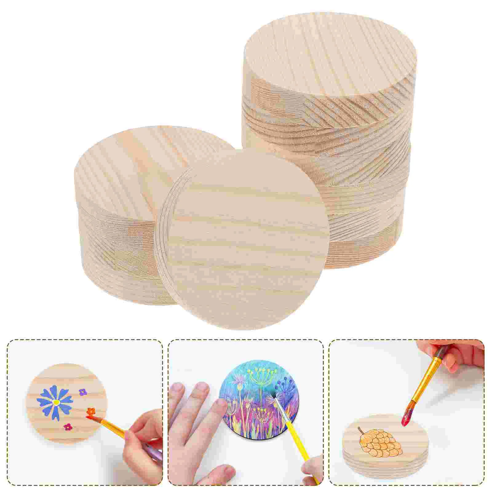 

Wood Ornaments Wooden Chip Slices Painting Hand Hubs Kids Placemats Dining Table