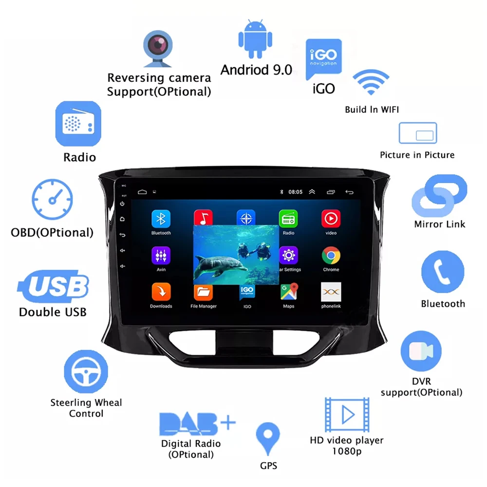 Автомобильный радиоприемник Android10.0 для LADA X Ray Xray 2015-2019 мультимедийный плеер 2 Din с