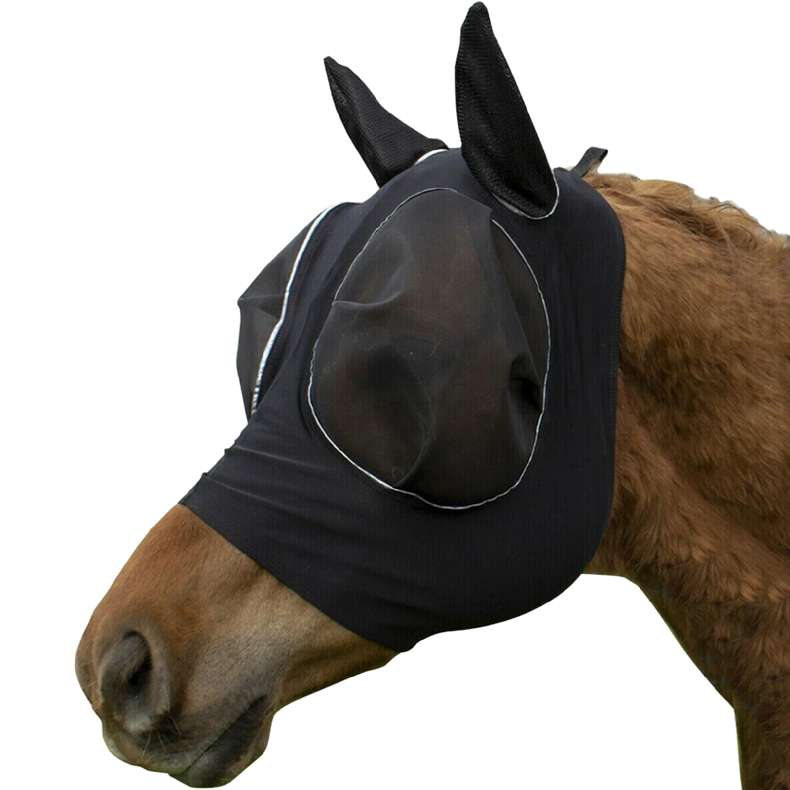 

Professional Stretchy Anti-mosquito Comfort Horse Head Cover Fine Mesh COB Hood Fly Protector Accessories Ears Armour Shield