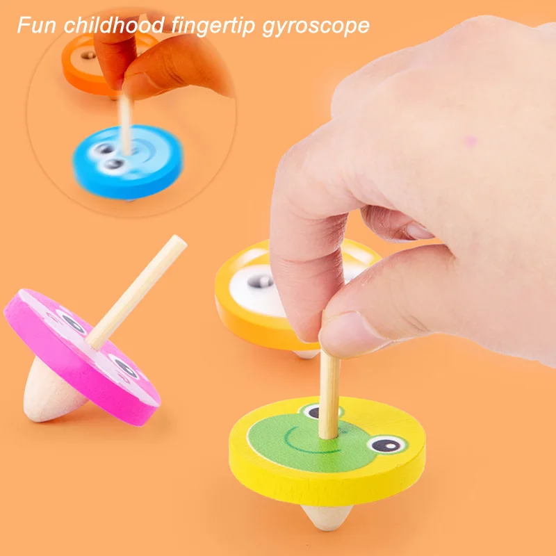 10 шт. изысканные деревянные вращающиеся игрушки ручной работы многоцветные