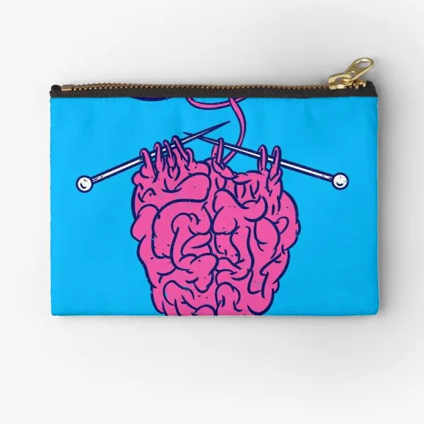 

Knitting A Brain Zipper Pouches Money Wallet Panties Pocket Small Men Storage Packaging Cosmetic Bag Coin Socks Key Pure