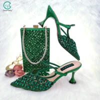 african sets d green color matching italian design shoes and bag set african women matching shoes and bag set