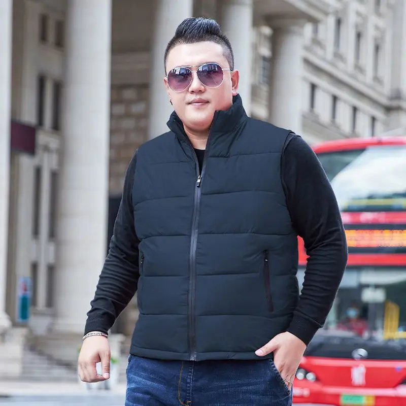 

2023 Coat Men' Sleeveless Vest Jackets Winter Fashion Male Cotton-Padded Vest Coats Stand Collar Warm Waistcoats Clothing Y104