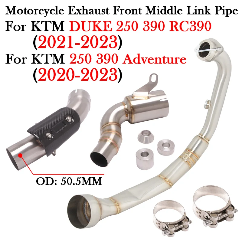 

Slip-On For KTM DUKE 250 390 Adventure RC390 2020 - 2023 Motorcycle Exhaust System Front Middle Link Pipe Delete Catalyst Escape