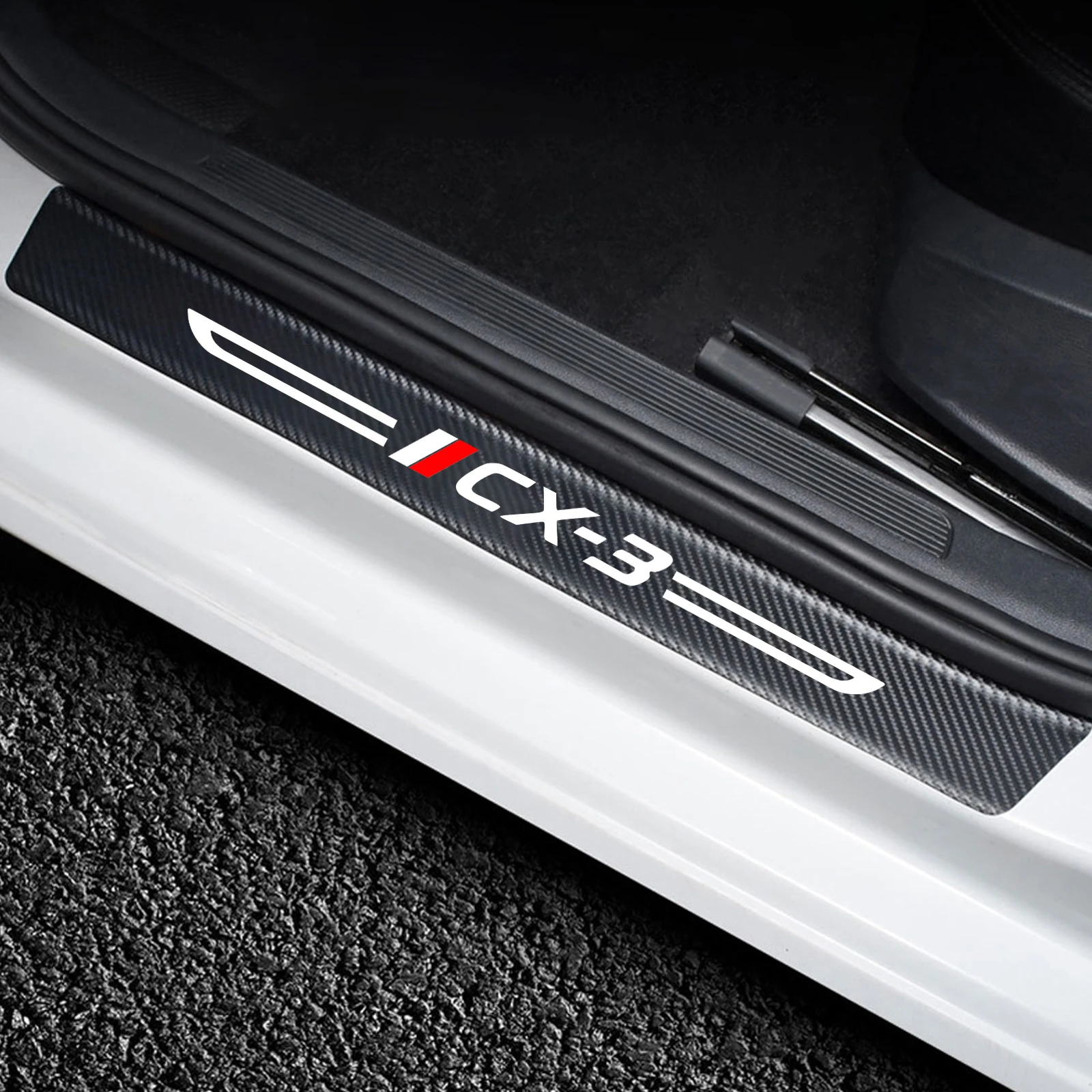 Автомобильная Накладка на порог из углеродного волокна для Mazda Cx3