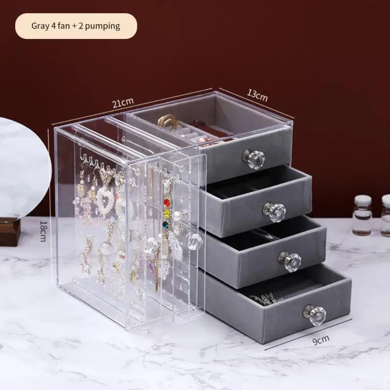 

Clear Adjustable Necklace Earrings Storage Box Plastic Acrylic Jewelry Earrings Box Multifunctional Cosmetics Storage Box