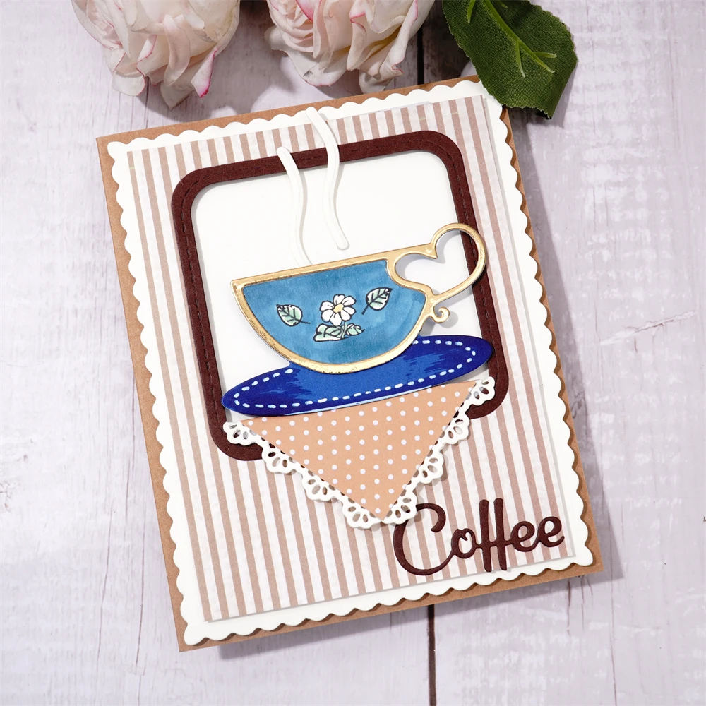 InLoveArts Любовь Сердце кофейная чашка металлические вырезанные штампы DIY