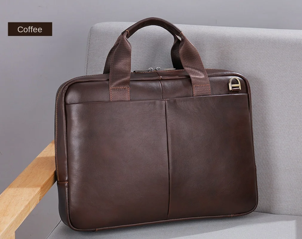 Business Genuine Leather Men Briefcase Large Capacity Handbag Male Laptop Computer Bag Casual Shoulder Messenger Bag