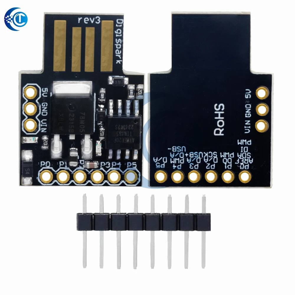Фото Микроконтроллерная плата Digispark Kickstarter TINY85, модуль ATTINY85, USB I2C IIC, совместимый с Arduino №2