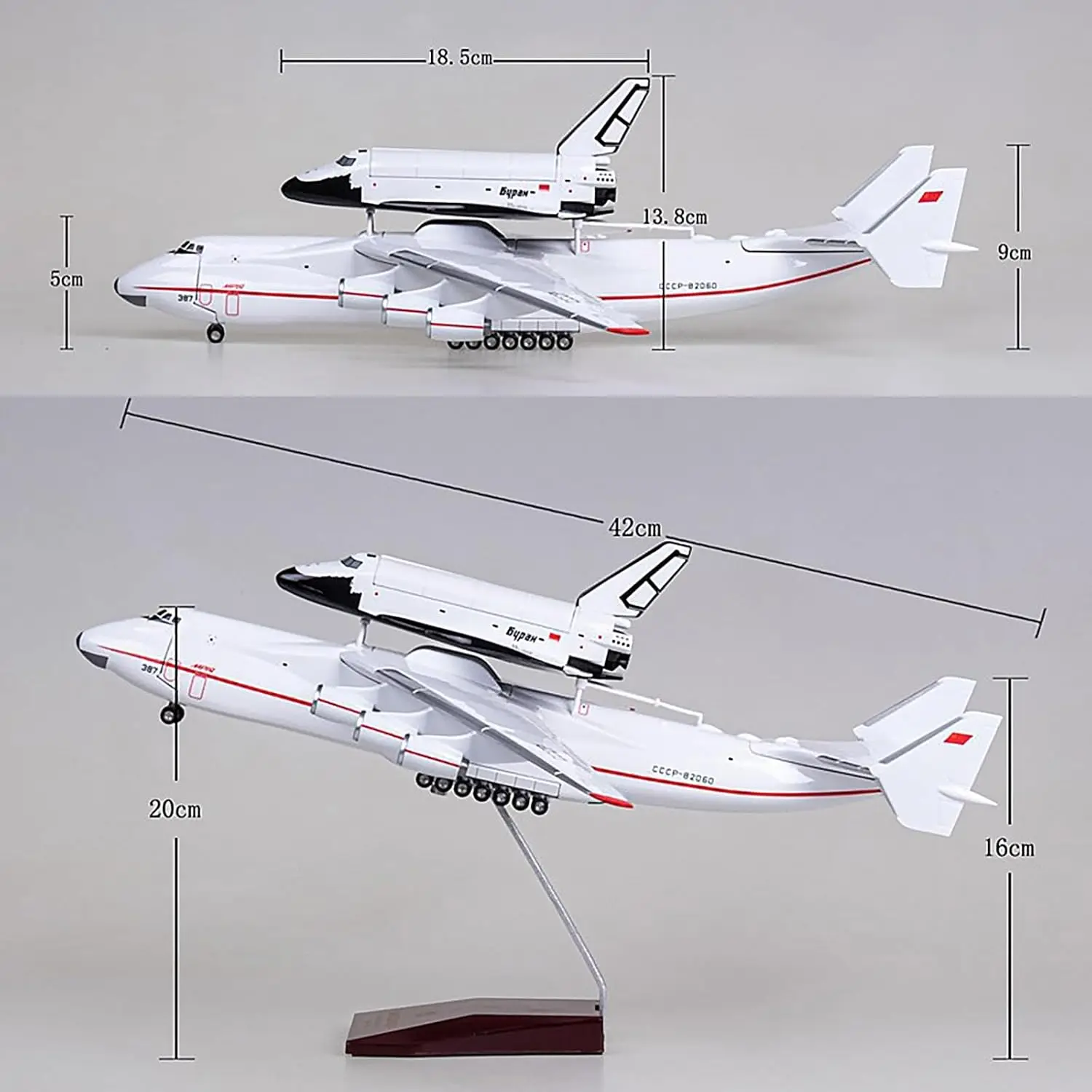 Фото Большой самолет 1:200 для Антонов AN-225 AN225 Mriya Spacehuttle, транспортная модель самолета, полимерная копия модели самолета, игрушка для Colle №2