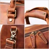 Vintage Men's Cowhide Leather Short-distance Carry Hand Luggage Bags Weekend Fitness Large Travel Duffle Bag Messenger Bags 4