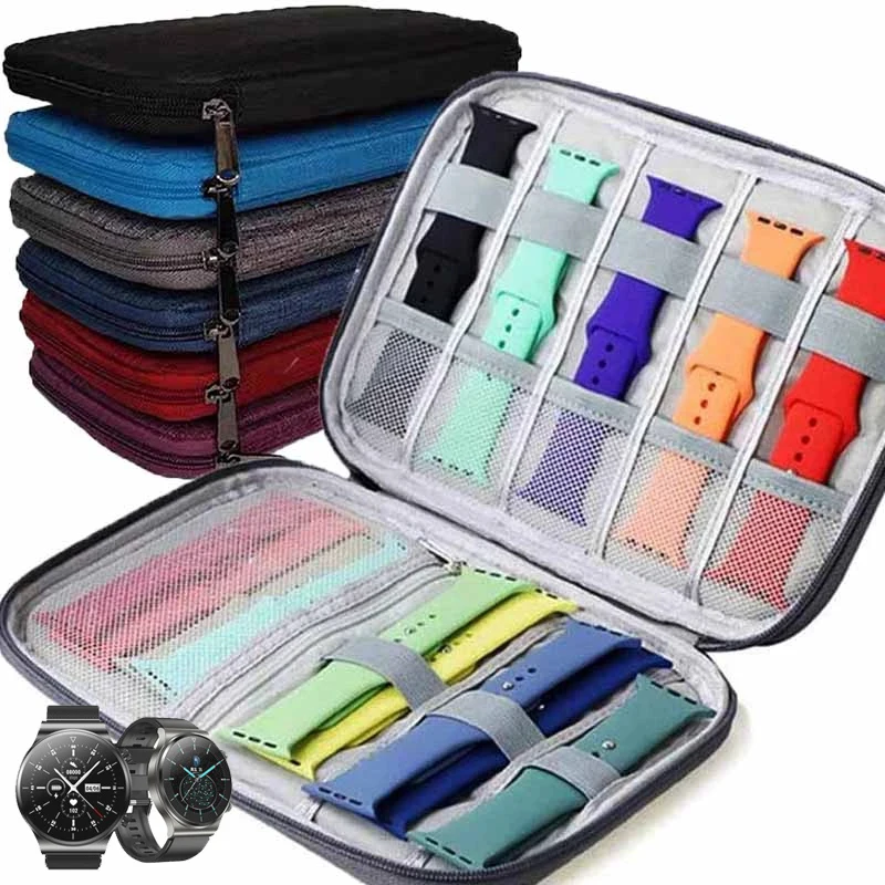 

Многофункциональная портативная Дорожная сумка-Органайзер для ремешков часов, ремешок для наушников, шнур для зарядки и передачи данных, с...