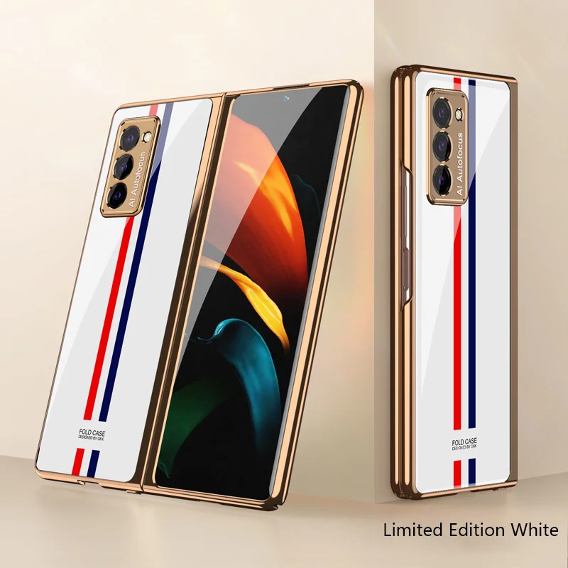 

Electroplated stained glass Case For Samsung Galaxy Z Fold 2 5G All-inclusive protection Cover For Galaxy Z Fold 2