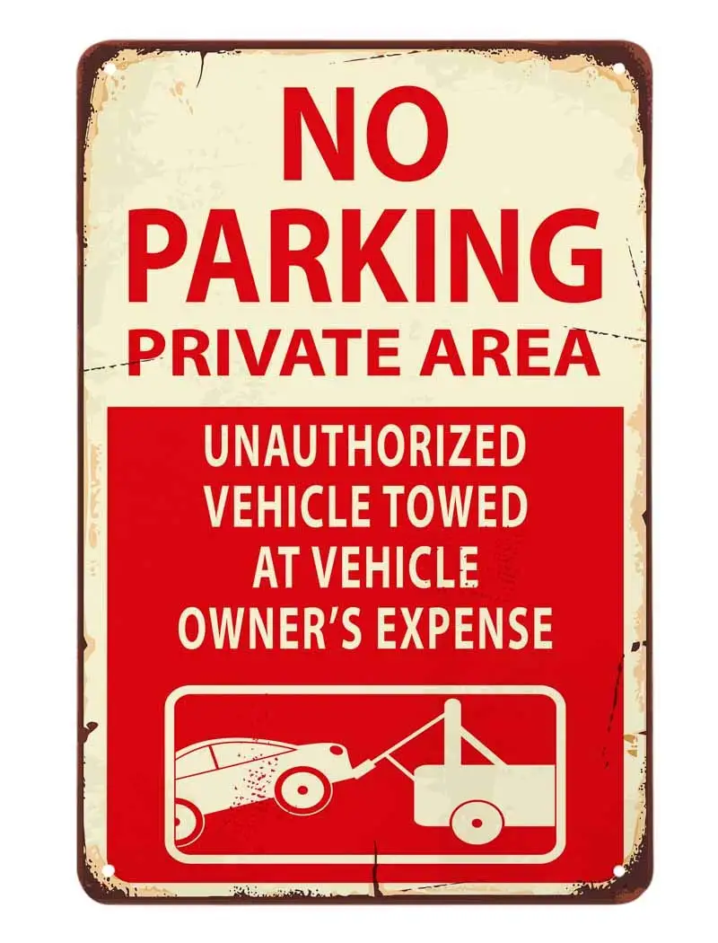 AOYEGO без парковочной жестяной знак табличка на трафик о частной местности красные