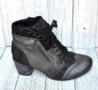 botas con cordones para mujer zapatos de tac%c3%b3n grueso con textura floral retro puntadas a la moda novedad oto%c3%b1o e invierno