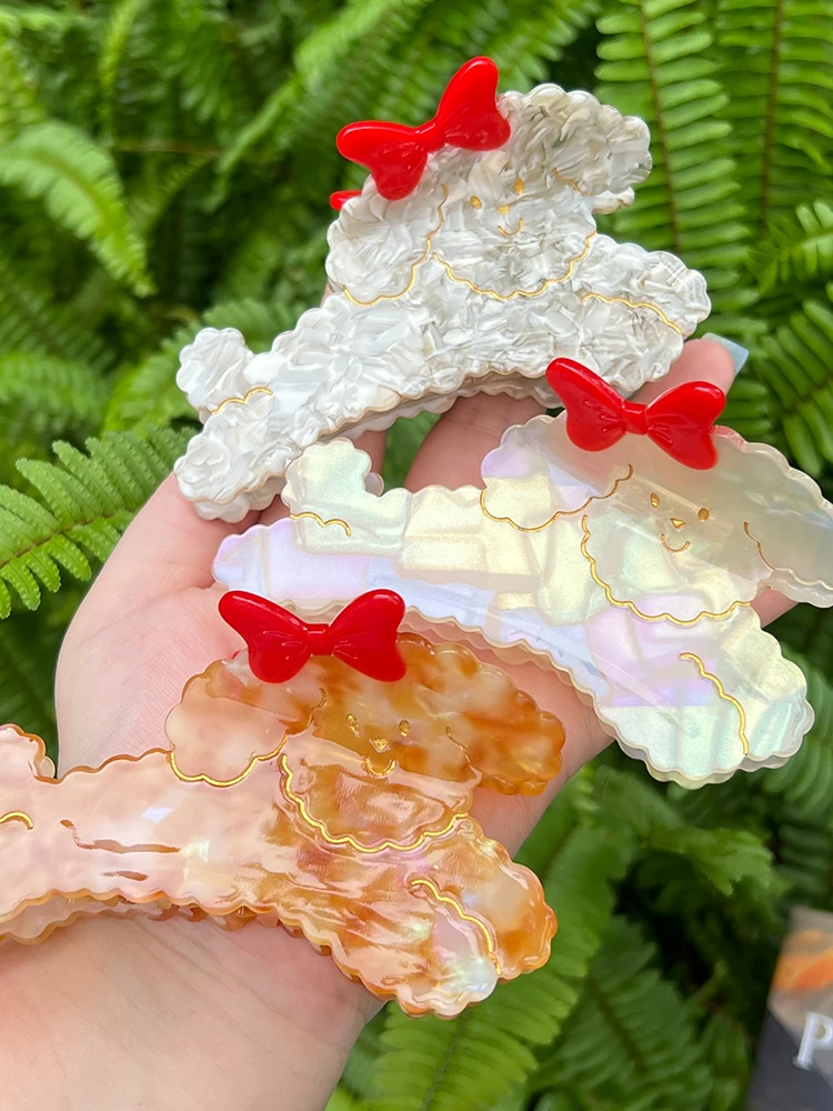 

Женская заколка для волос AENSOA, заколка-пряжка из ацетата в форме собаки, украшение для волос с крупными животными, модные аксессуары для волос