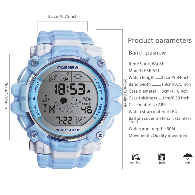 Waterproof Women Watch Digital Mutifunction Fashion Girl Outing Training Led Wristwatch Lady Sport  Electronic Wrist Hand Clock
