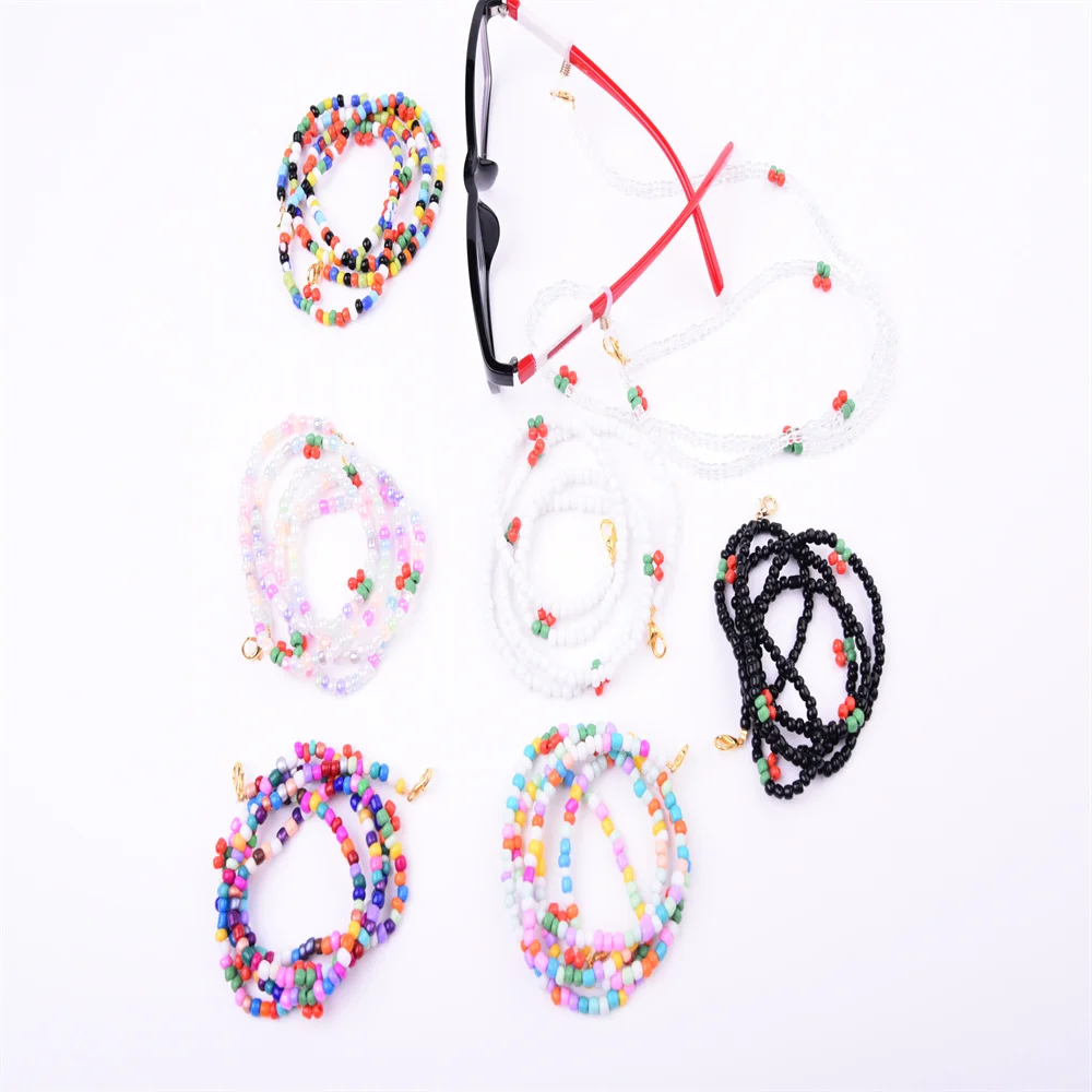 

New Mixed Color Beads Mask Strap cherry Necklace Glasses Chain Eyeglasses Holder Sunglasses Lanyard for Girls