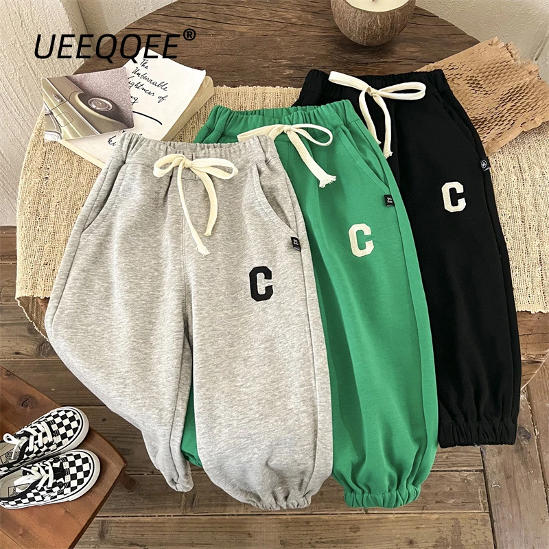 

Cotton 2023 Spring Autumn School Children Pants Sports Little Boys Girls Sweatpants Toddler Casual Trousers Kids Wear For 1-10Y