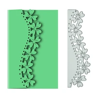 simple 4 leaf clover pattern metal die cut for scrapbooking postcard card border edger cutting stencil decorating