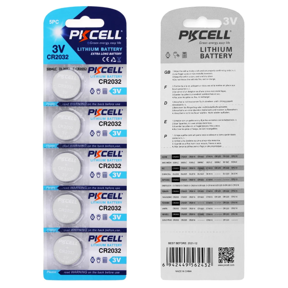 

Кнопочные батареи CR2032, 10 шт./2 упаковки, BR2032 DL2032 ECR2032, монетница, 3 в, литиевая батарея CR 2032 для удаленных часов, электронных игрушек