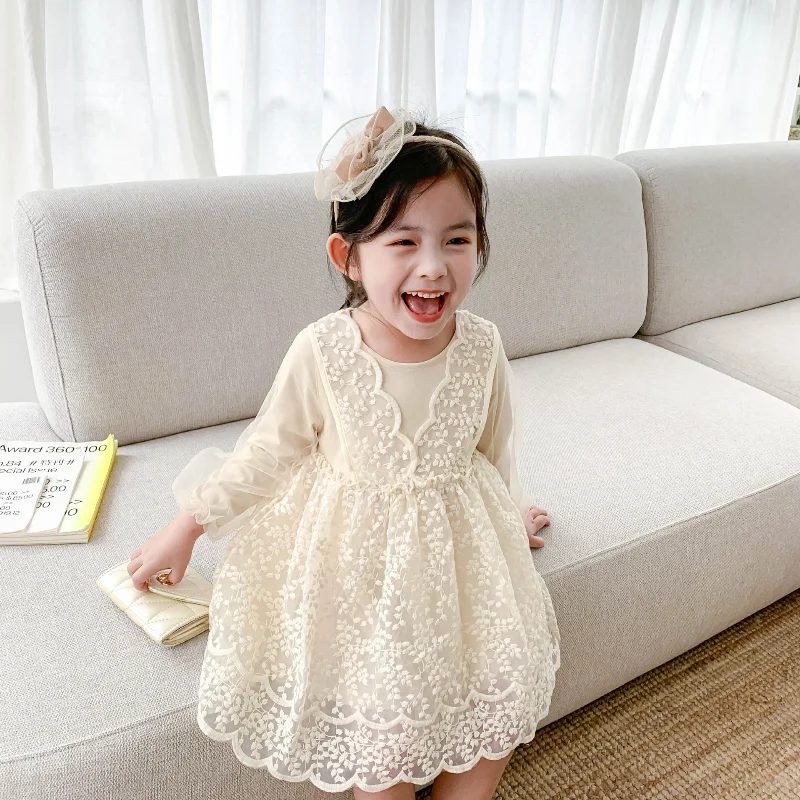 

Baby Girl Autumn Dress Wedding Birthday Party Tutu Fluffy Gauze Dress Children Vestidos Princess Long Sleeve Dress Kids Clothing