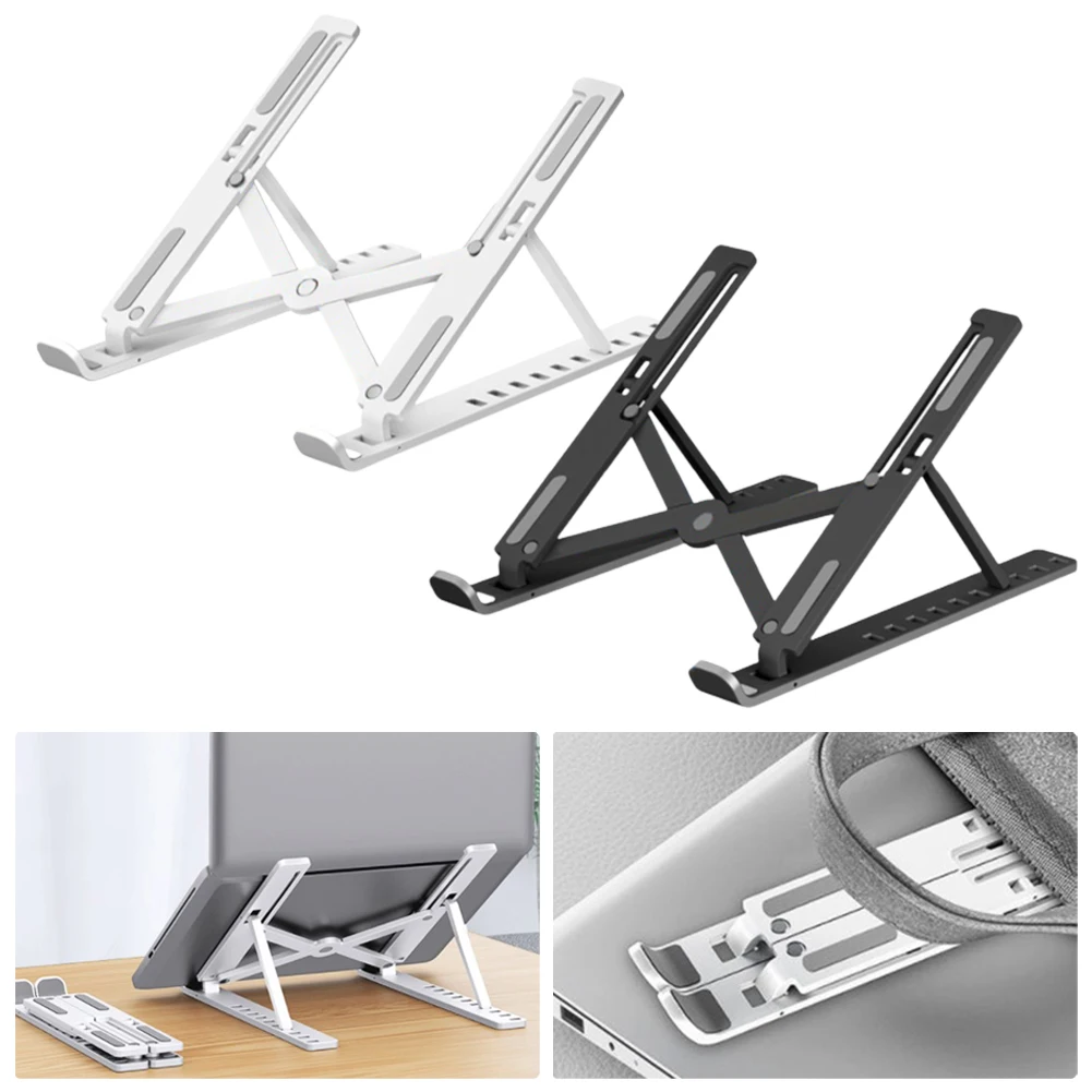 

White Black Portable Aluminum Alloy Laptop Stand Aluminium Foldable Holder Adjustable Computer Bracket