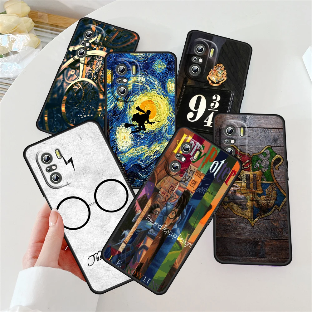 

Books Harrys Potters For Redmi K50 K40 K30 K20 Go S2 8A 7A 6Pro 5 Plus 5G Soft Shockproof Black Phone Case
