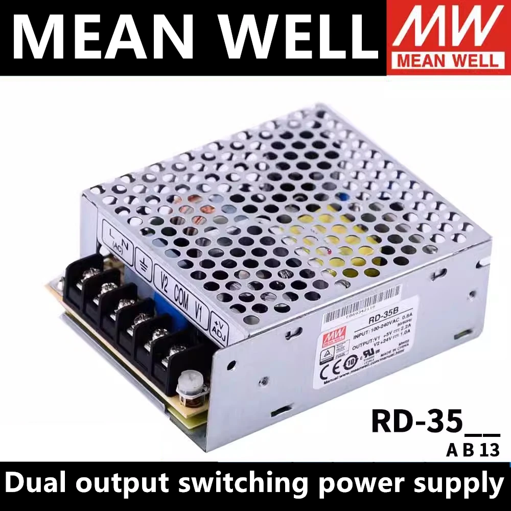 

MEAN WELL RD-35A RD-35B RD-3513 Dual output Switching Power Supply Meanwell SMPS 88-264V AC To DC 5V12V 5V24V
