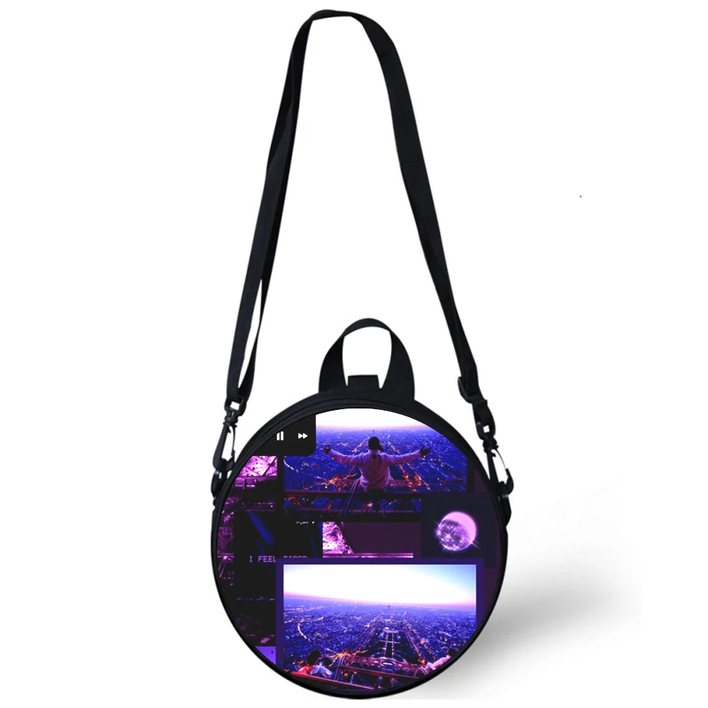 PNL Hip hop rapper Child kindergarten Bag 3D Print Crossbody Shoulder Bags For School Women Mini Round Bagpacks Rugtas Bag
