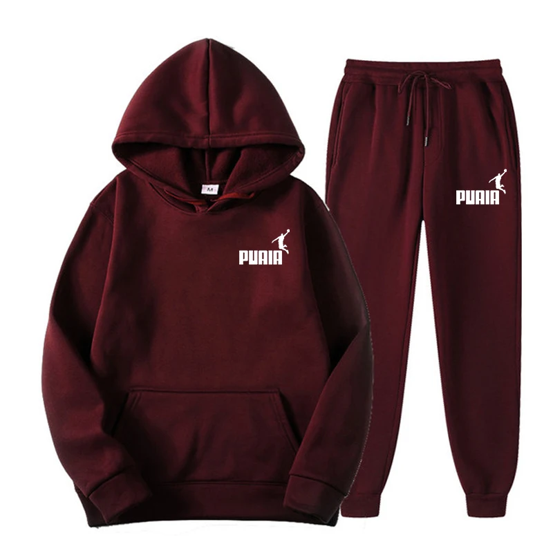 

Solid Color Men's Women's Hoodie Jacket Fashion Street Casual Sets Autumn Winter Fleece Sportswear + Pants 2022 Multicolor Suit