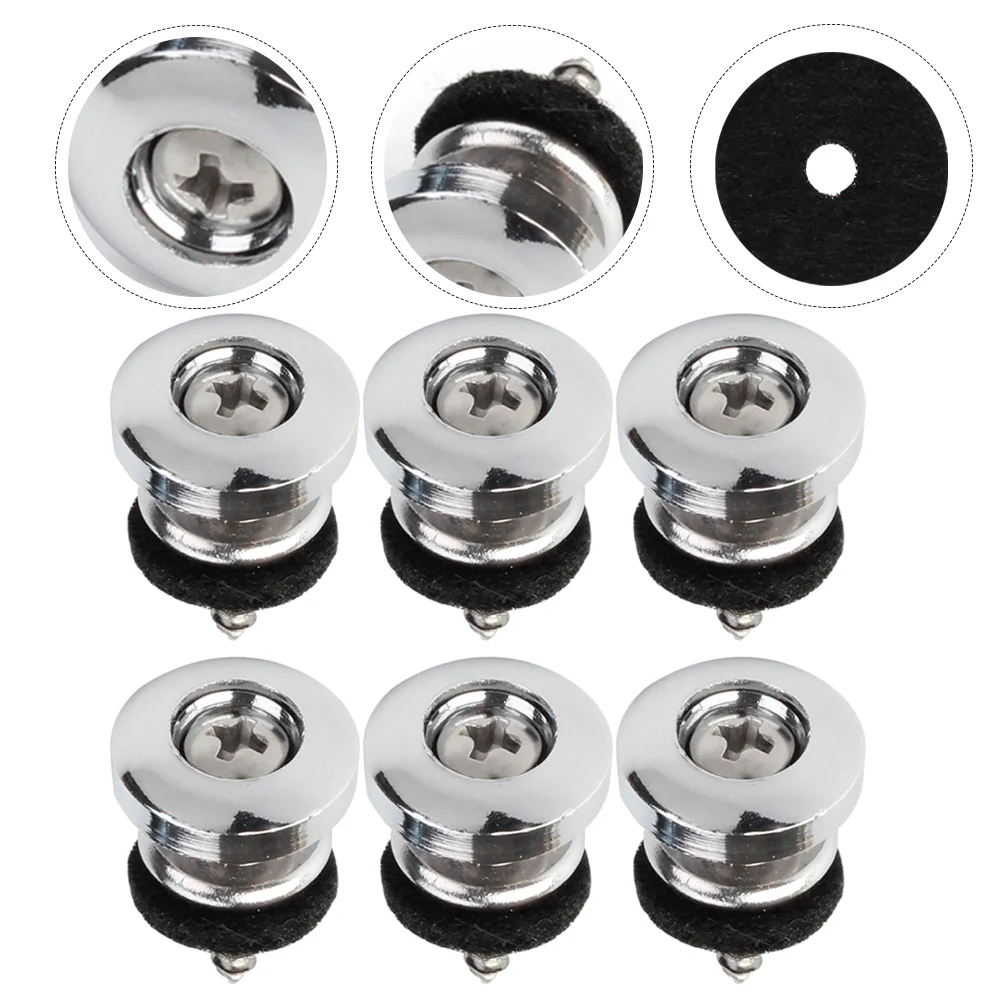 

6 Pcs Bass Guitars Strap Button Fixator Acoustic Retainer System Lock Accessories Locking