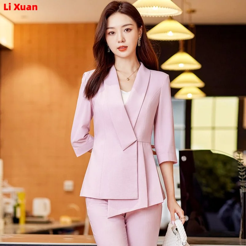 Superior Quality Spring Summer Formal Ladies Fashion Blazer Women Business with Sets Work Wear Office Casual Pants Jacket Suits