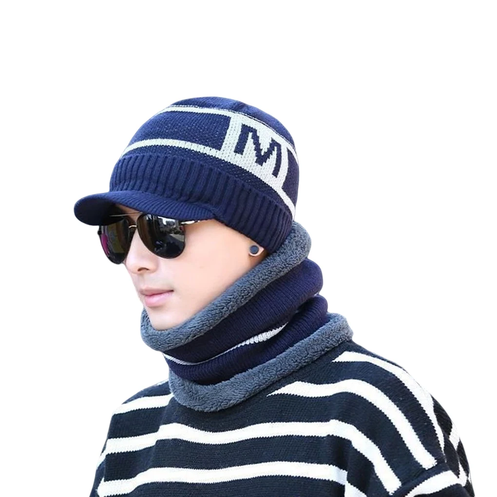 

2 Pieces Heated Hat Heating Neckerchief Warmer Outdoor Heater Navy