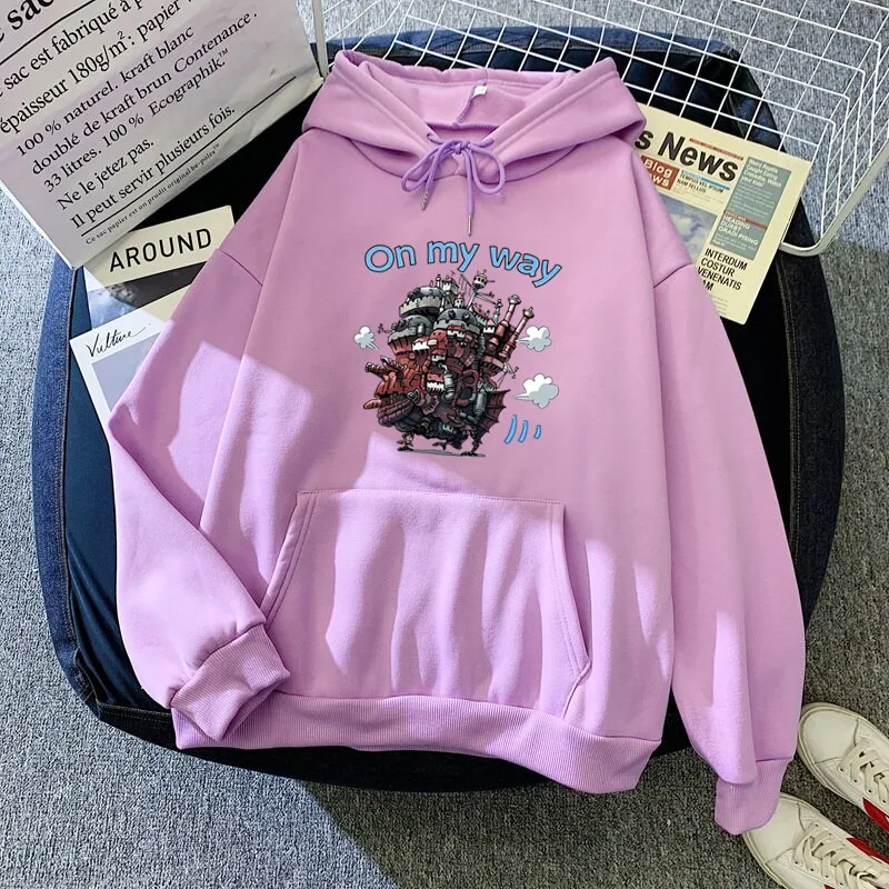 

Anime Howl's Moving Castle Hoodies Aesthetic Spring/Autumn Women Clothes Howl Sweatshirt Vintage kawaii Hoodie Harajuku Tops