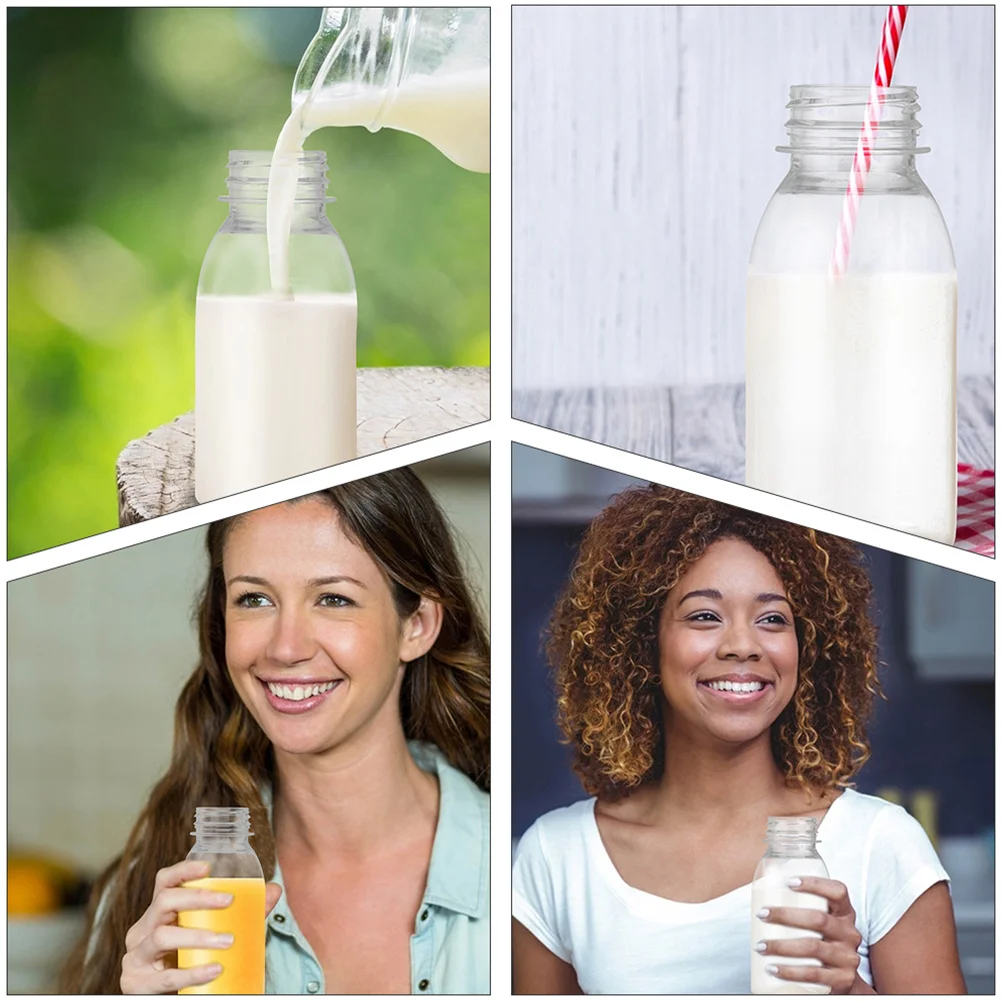 

24Pcs Plastic Water Bottles Transparent Yogurt Beverage Bottles