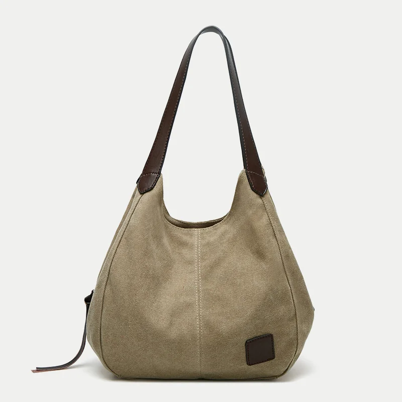 

Simple Style Canvas Shoulder Bags For Women Large Capacity Handbag Fashion Shopper Totes Bag High Qualty Purse bolsa feminina
