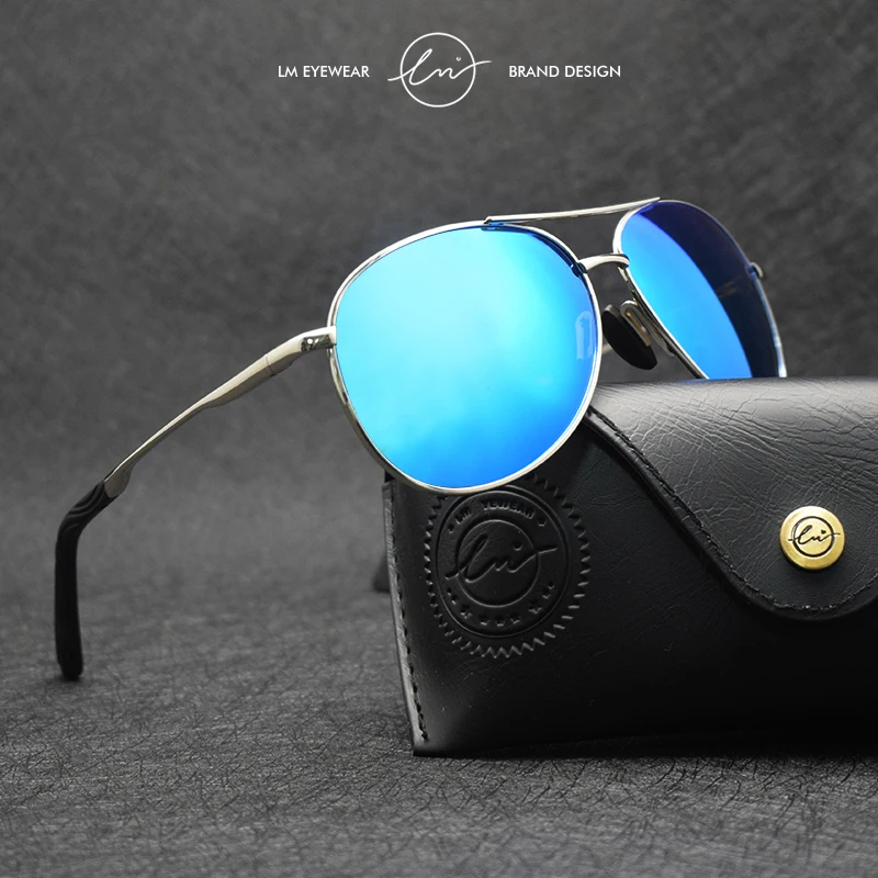 

LM Men Pilot Sunglasses Classic Brand Polarized Sun glasses Coating Lens Driving Eyewear For Men/Women lentes de sol hombre