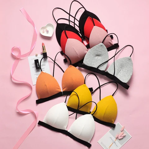 Women Underwear Sexy Backless Bra Front Closure Women Soft Comfortable Wireless Lingerie Simple Elegant Cotton Bralette