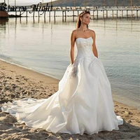 beach sweetheart bride dresses a line sleeveless bride gown appliques button backless dress for bride 2022 vestidos de fiesta
