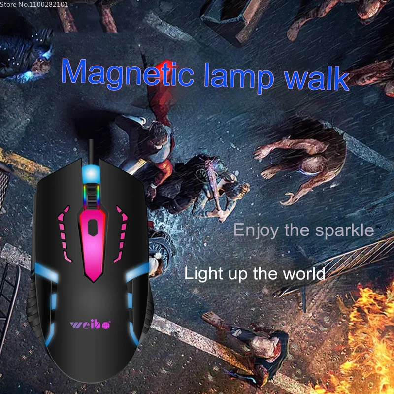

Gaming Mouse 2500 Dpi Black Photoelectric Wired Mouse Ergonomic Design for Desktop Notebooks Computer Office Accessories Myszka