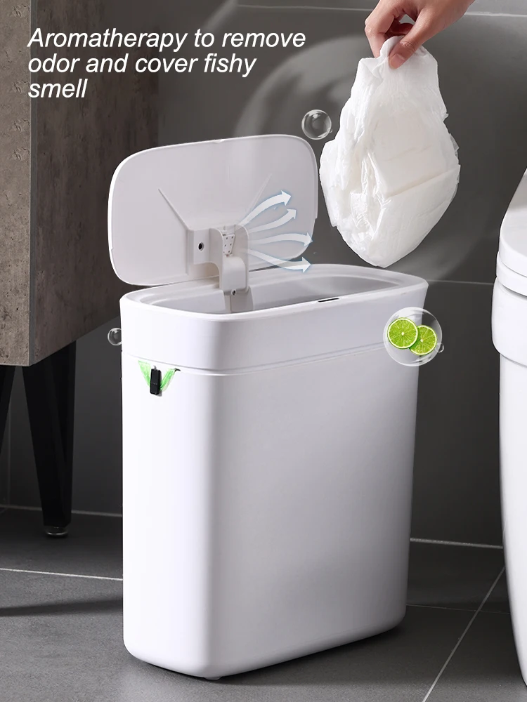 

Мусорная корзина с умным датчиком, автоматическая упаковка, для кухни, ванной, туалета, с электрическим датчиком, водонепроницаемое ведро для мусора