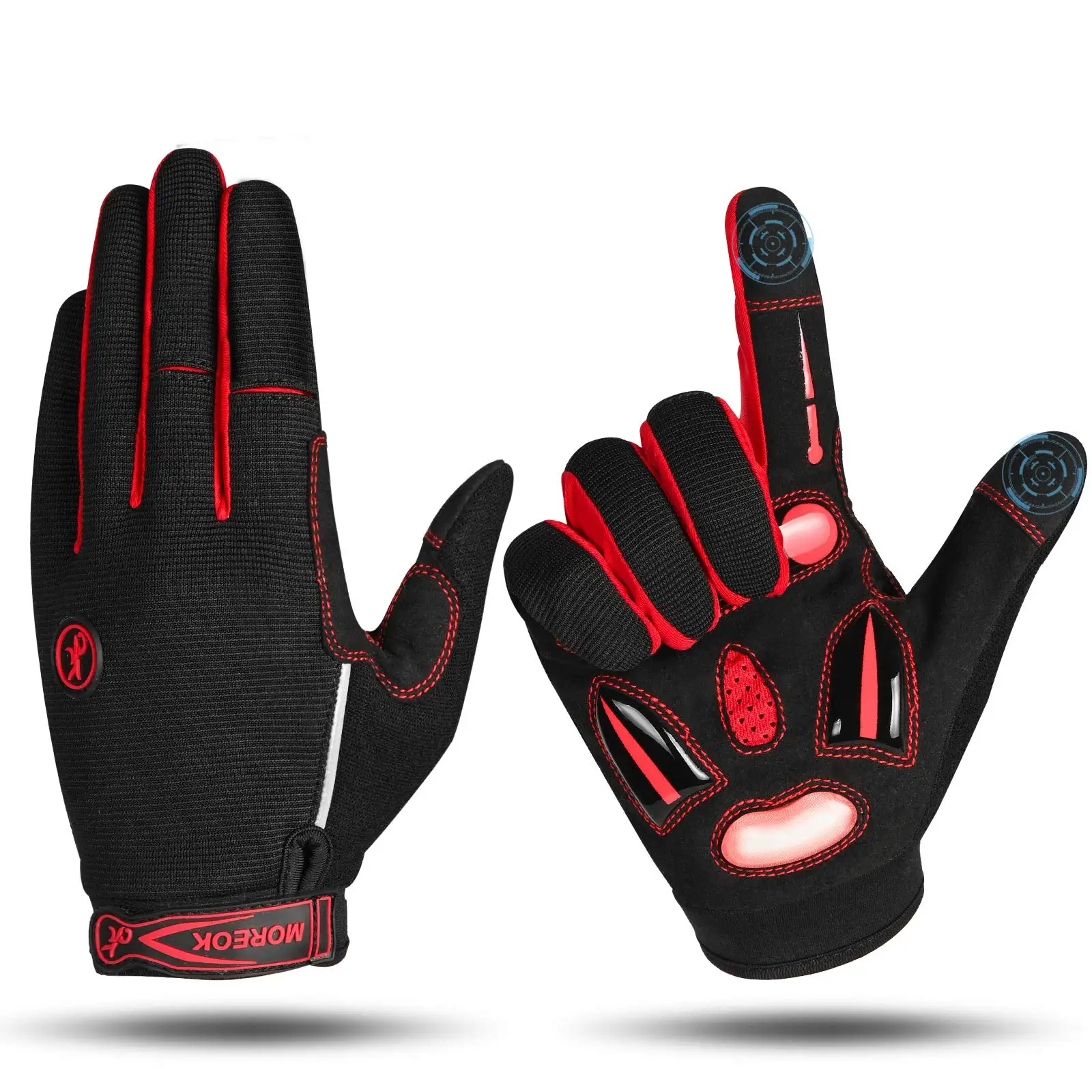 

MOREOK Cycling Gloves Full Finger Winter Bike Gloves 5MM SBR+Liquid Gel Padded Anti-Slip Shock-Absorbing Touchscreen Gloves