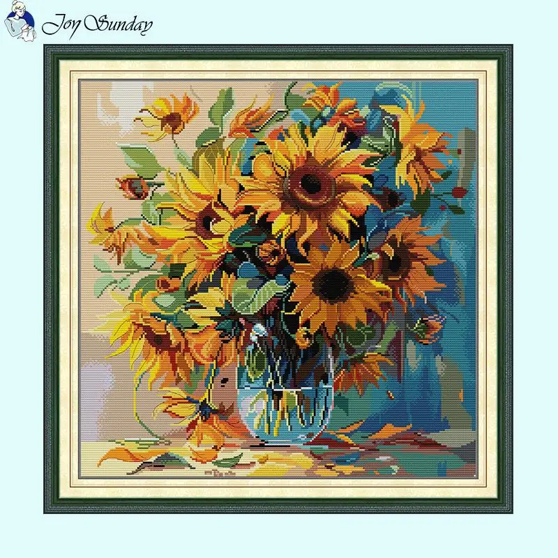 Цветочные узоры подсолнуха наборы для вышивки крестом ручной работы сделай сам