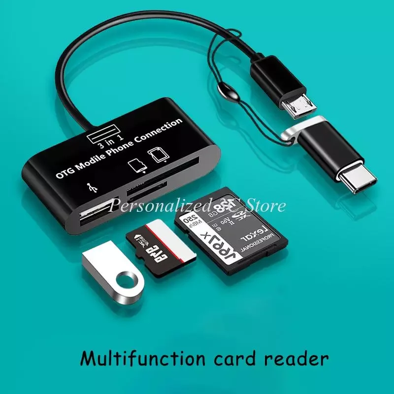 

3 in1 Type-c Micro USB SD TF Phone OTG Card Reader SD Memory Card Android Type C Universal U Disk Converter