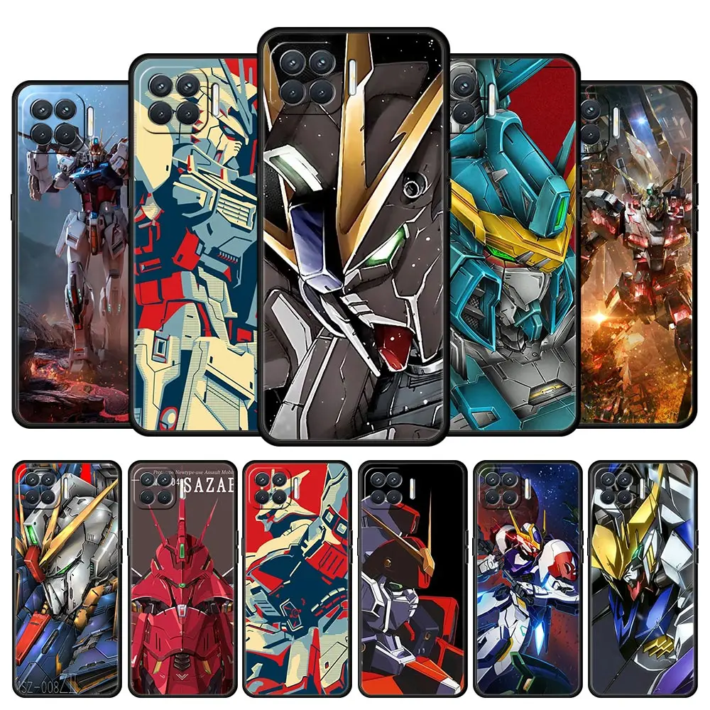 

AGE Mobile Suit Gundam Phone Case for OPPO A53 F19 A93 2020 A15 A52 A9 A5 A54 A16 A53s A32 A74 A16s A15s Cover Black Soft Coque