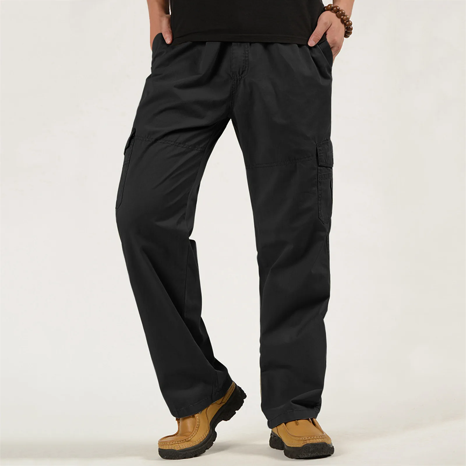 

Cotton Cargo Trousers Casual Streetwear Slacks Multi Pocket Bottomwear Loose Men's Pants Straight Leg Outfits Pantalones Hombre